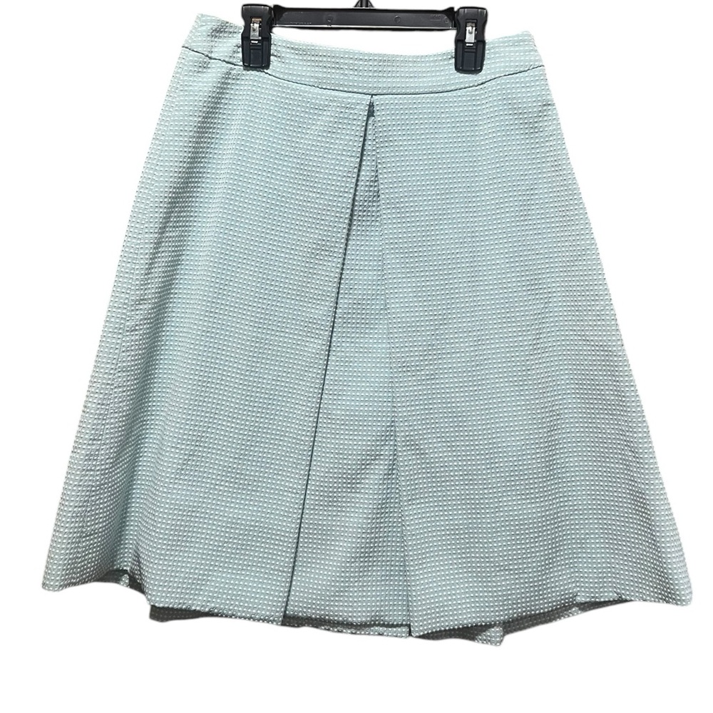 Sportmax NWOT Light Blue Embroidered Dash Pleated Circle Skirt‎ Size 4
